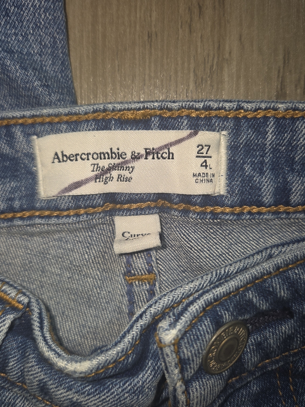 Abercrombie & Fitch Curve Love High Rise Skinny Jeans Light Wash 27 4L Long - Picture 4 of 8